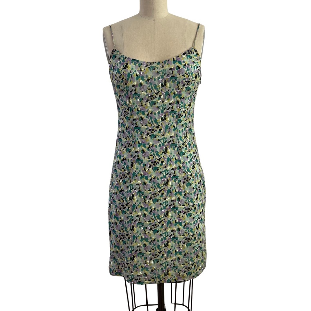 Nicole Miller Multicolor Sequin Silk Dress